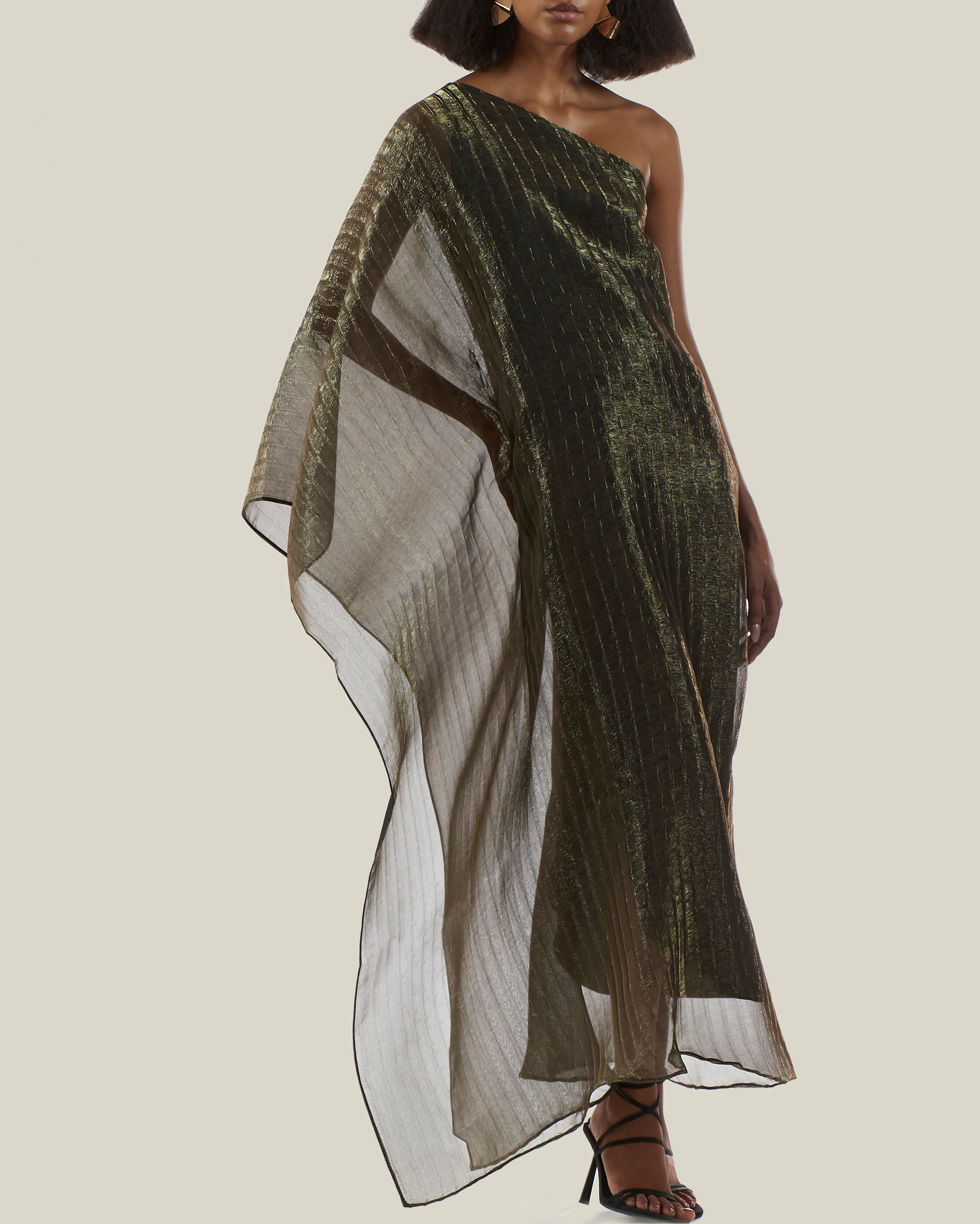 Betsy Metallic Dress in Brass - Image 5