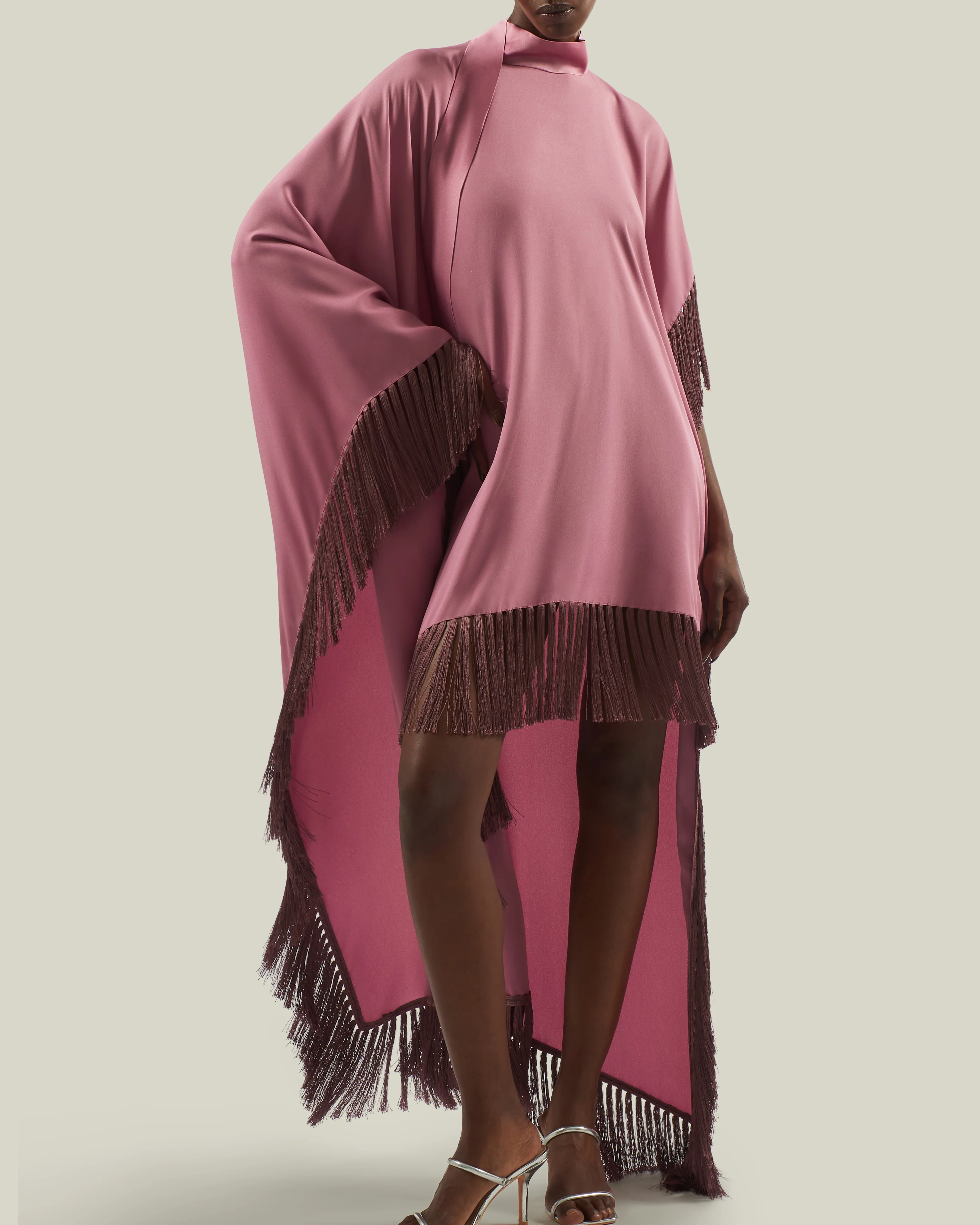 California Tassel Kaftan in Antique Pink - Image 5