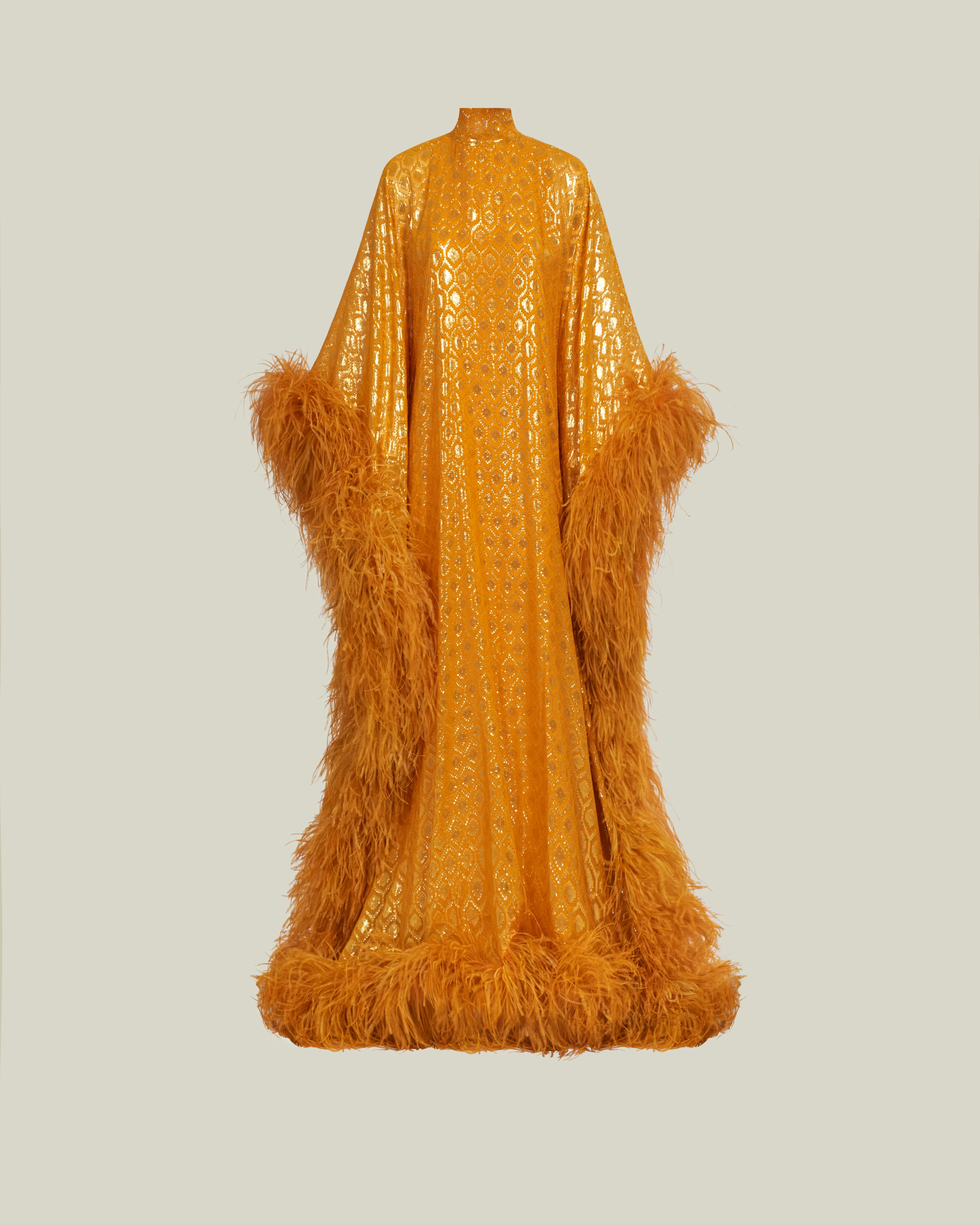 Casta Diva Opulence Kaftan in Marigold - Image 3