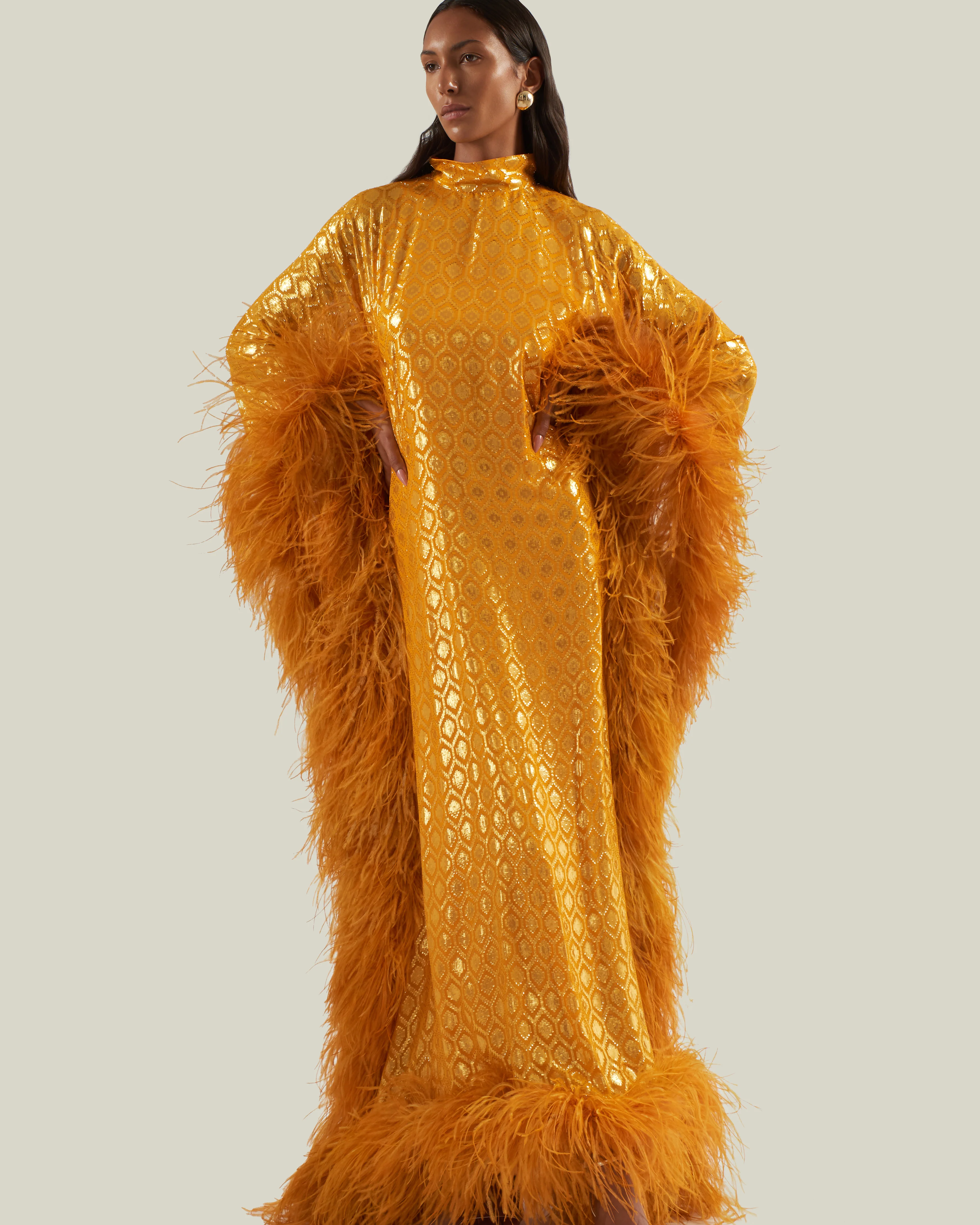 Casta Diva Opulence Kaftan in Marigold - Image 5
