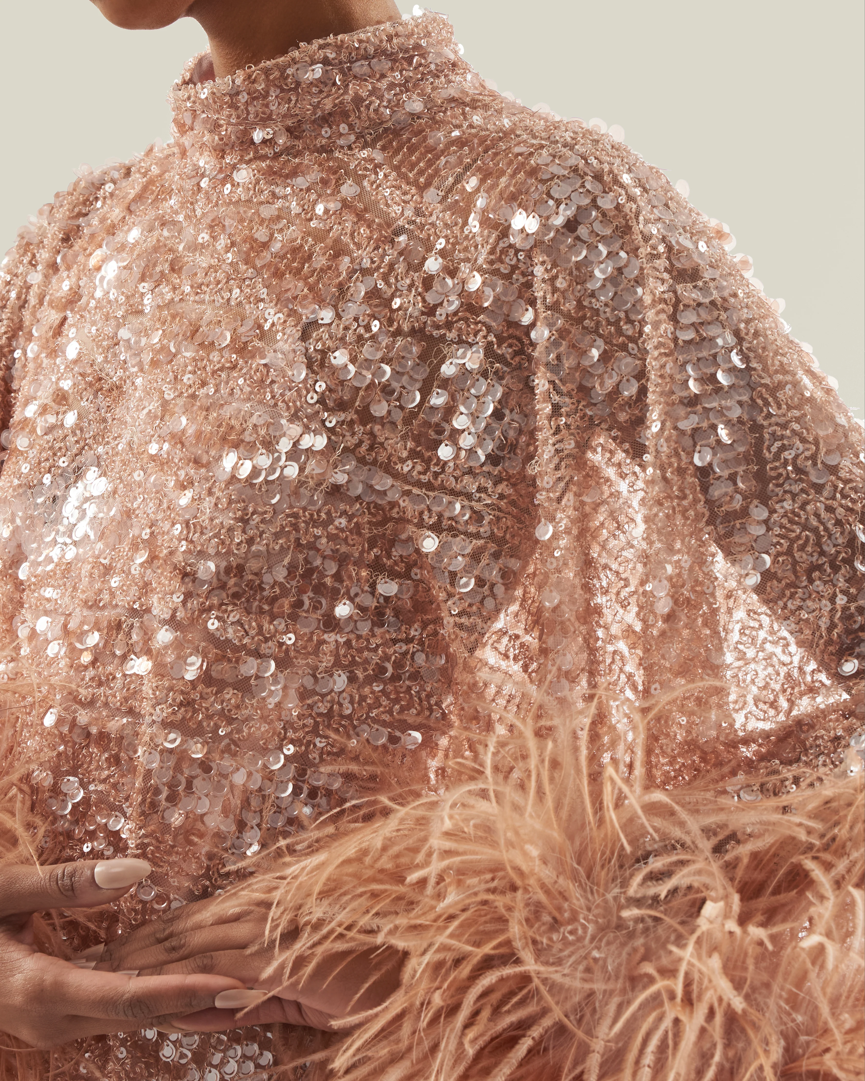 Casta Diva Sublime Kaftan in Blush - Image 4