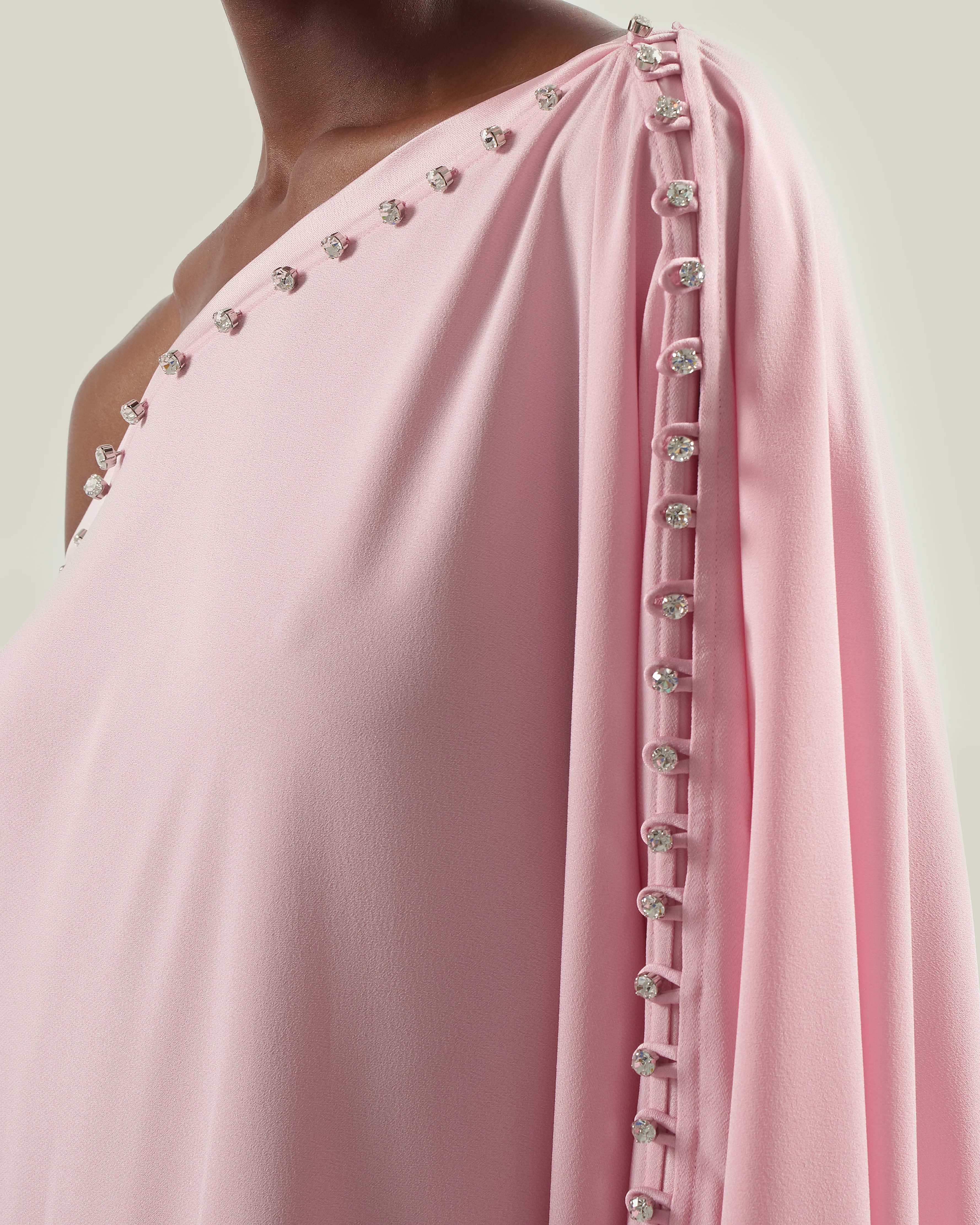 Mila Crystal Kaftan in Baby Pink - Image 4
