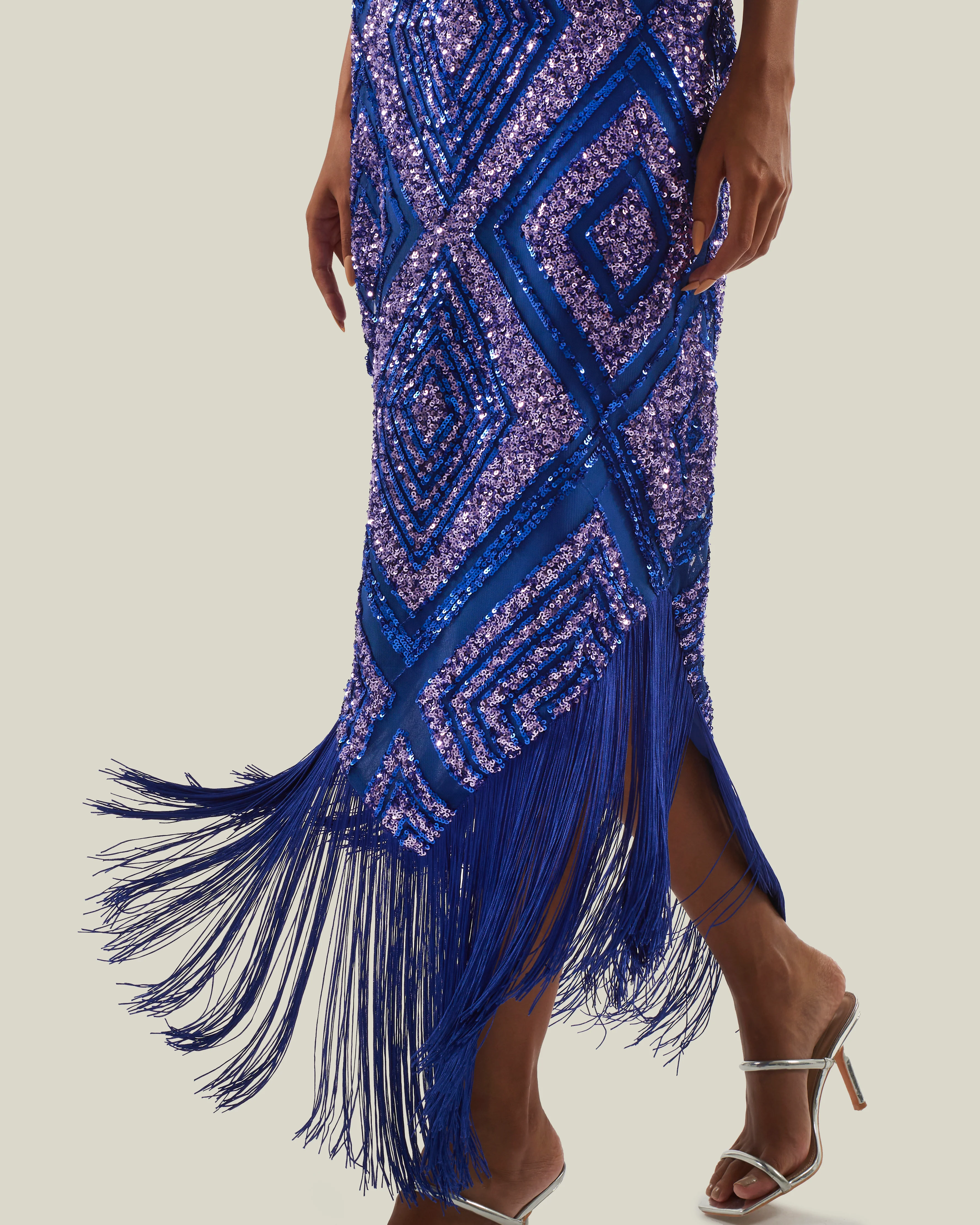 Nina Flapper Dress in Royal Blue - Image 4